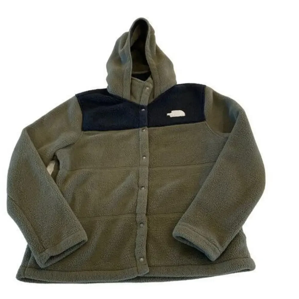 The North‎ Face Women's Gemma Fleece Hoodie Jacket Olive Green and Black Size L